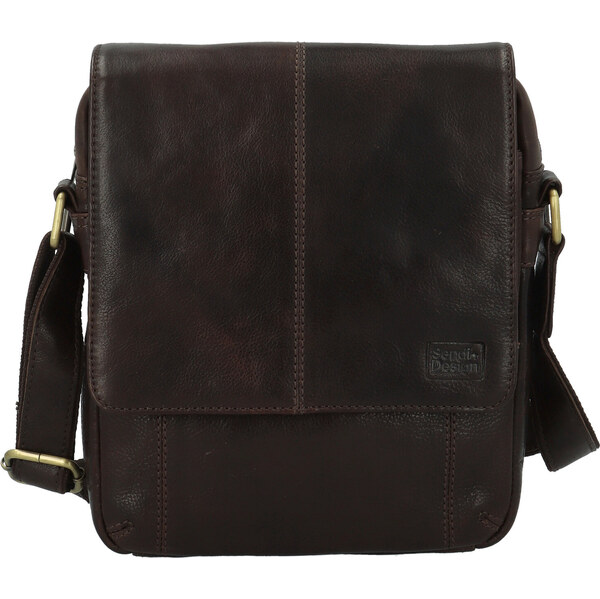 SendiDesign Pánska kožená crossbody taška hnedá - Sendi Design Edison 64891028