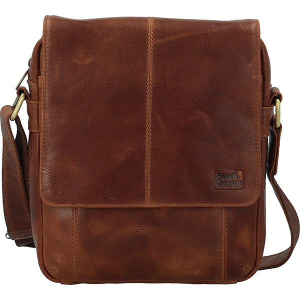 SendiDesign Pánska kožená crossbody taška koňaková - Sendi Design 64891030