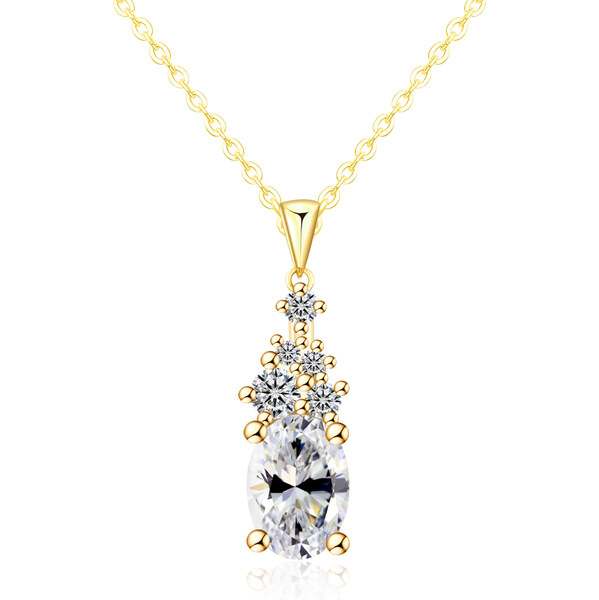 Olivie Strieborný náhrdelník 1ct MOISSANITE GOLD 9824 64892368