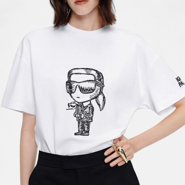 Dámské bílé triko Karl Lagerfeld 56298 64887953