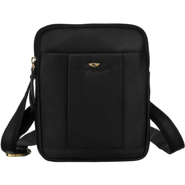 Pánska kožená crossbody taška čierna - Peterson Owen čierna 66131260