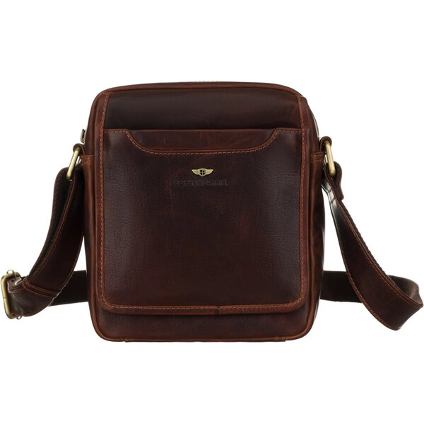 Pánska kožená taška hnedá - Peterson Tarik hnedá 66095645