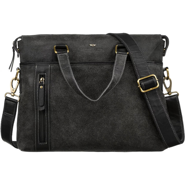 Pánska kožená business taška čierna - Peterson Danar čierna 66045297