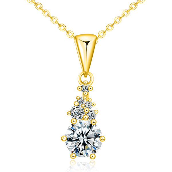 Olivie Stříbrný náhrdelník 1ct MOISSANITE GOLD 9831 64901845