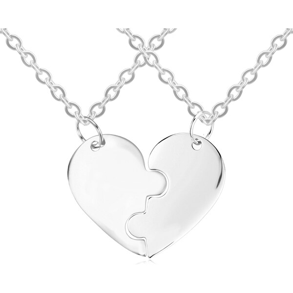 Olivie Strieborný náhrdelník SRDCE PUZZLE 9818 65451202