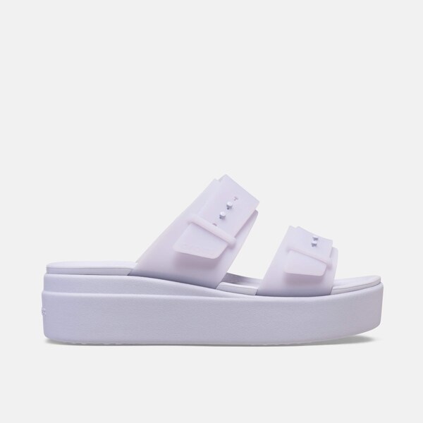 Crocs Brooklyn Buckle Frosted Low Wedge Purple Moon 65284315