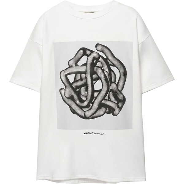 Pull&Bear Tričko antracitová / čierna / biela 65475089