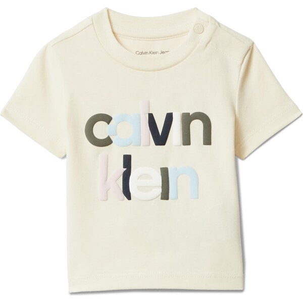 Calvin Klein Jeans Tričko svetlomodrá / sivobéžová / pastelovo ružová 65694700