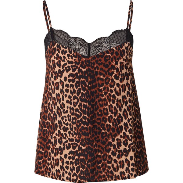 PIECES Top PCTIFFANY hnedá / svetlohnedá / čierna 65886629