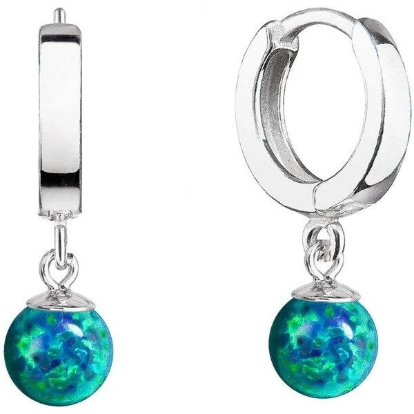 Evolution Group Strieborné kruhy s visiacim syntetickým opálom 11404.3 66580654