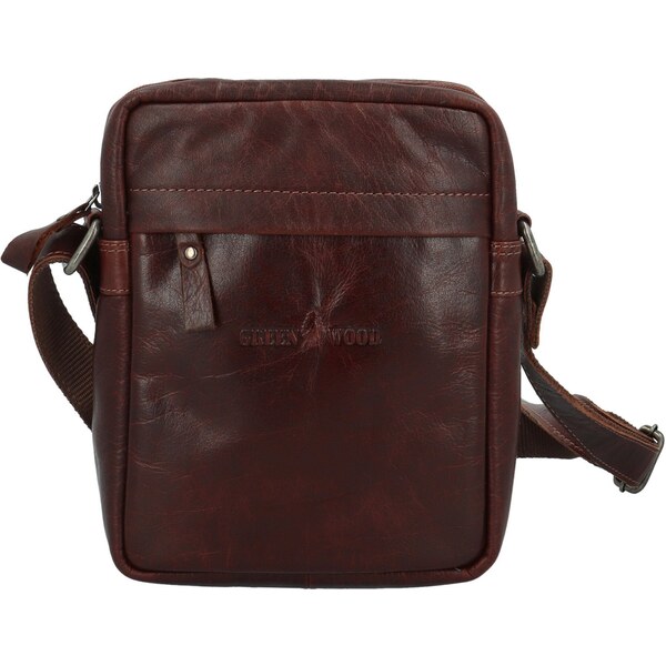 Pánska kožená crossbody taška hnedá - Greenwood Olwen hnedá 64919617