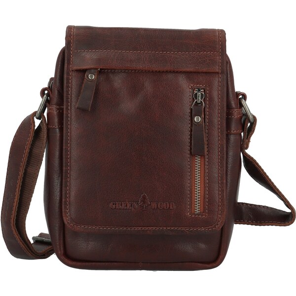 Pánska kožená crossbody taška hnedá - Greenwood Olivier hnedá 64919619