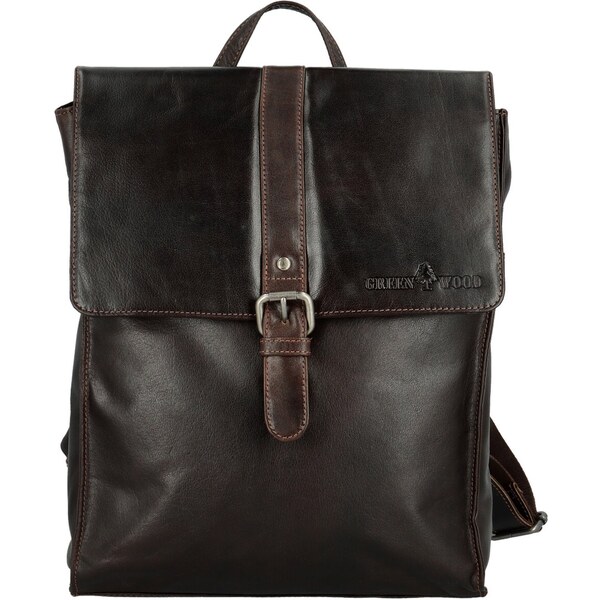 Kožený batoh tmavo hnedý - Greenwood Gaius hnedá 64919615