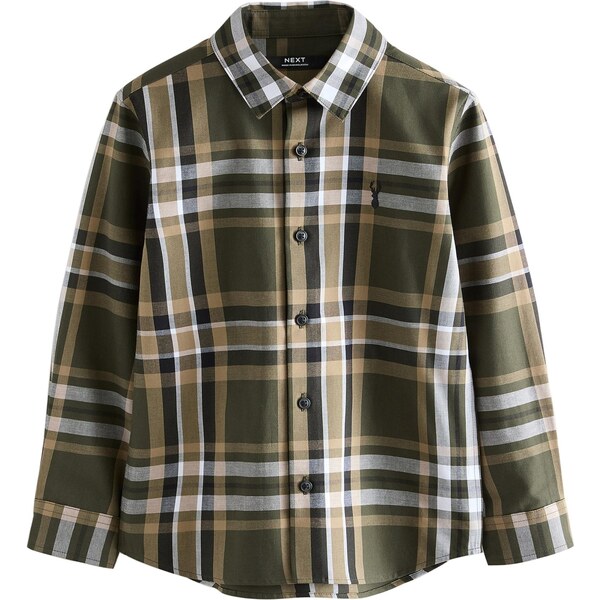 Next Košeľa kaki / olivová / jedľová / biela 65852944
