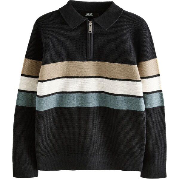 Next Sveter tmavobéžová / modrozelená / čierna / biela 65881322
