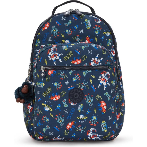 KIPLING Batoh Seoul Lap námornícka modrá / kráľovská modrá / tmavožltá 65035665