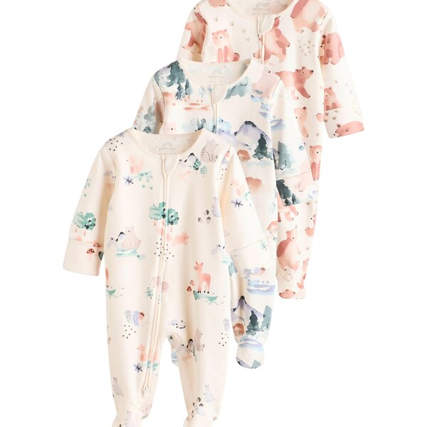 Next Pyžamo slonová kosť / smaragdová / svetlofialová / svetlooranžová 65979789