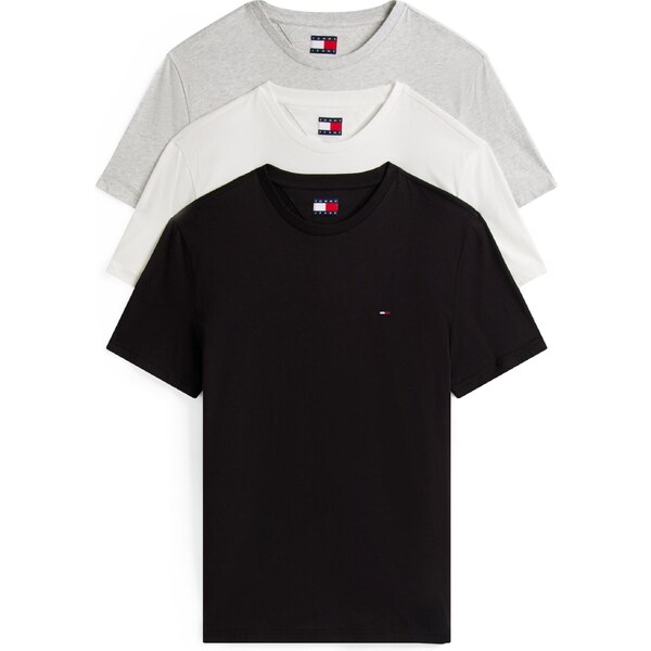 Tommy Jeans Tričko svetlosivá / čierna / biela 64907820