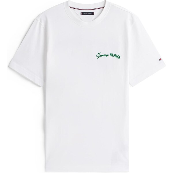 TOMMY HILFIGER Tričko tmavozelená / biela 64907858