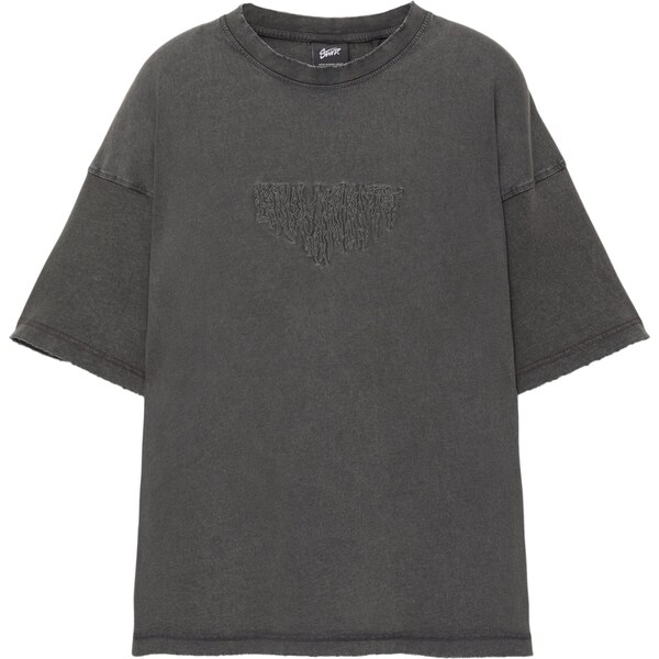 Pull&Bear Tričko STWD slonová kosť / levanduľová / čierna 65475097