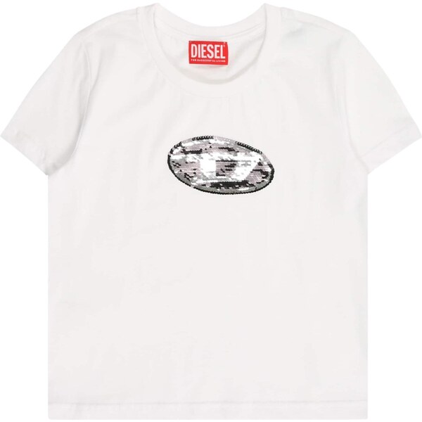 DIESEL Tričko čierna / strieborná / biela 65292482