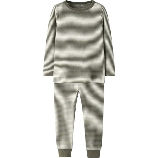 NAME IT Pyžamo olivová / biela 64907896