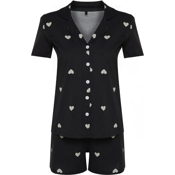 Trendyol Kraťasy čierna / šedobiela 65394649