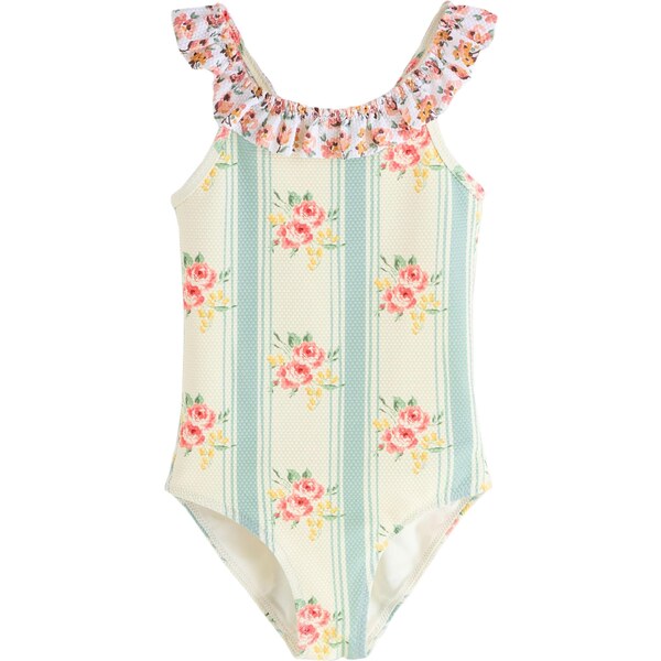 Next Jednodielne plavky jedľová / svetlozelená / tmavooranžová 65834792