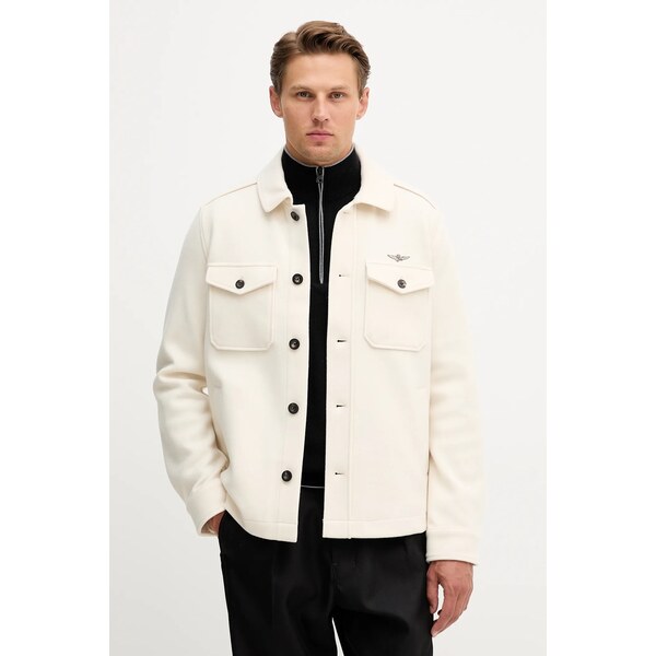 Košeľové sako s vlnenou zmesou Aeronautica Militare 64921148