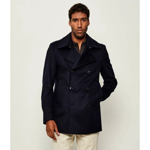 BOSS BLACK Vlnený kabát H-Hyde-Pcoat-254 | s prímesou kašmíru 64918997