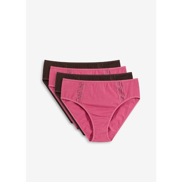 bonprix Maxi nohavičky (4 ks) s bio bavlnou, farba hnedá 64921807