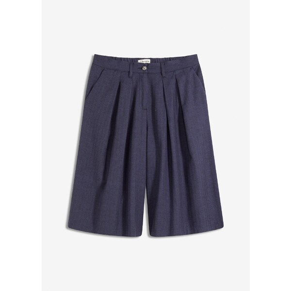 bonprix Bermudy so záhybmi na páse, farba čierna 64921981