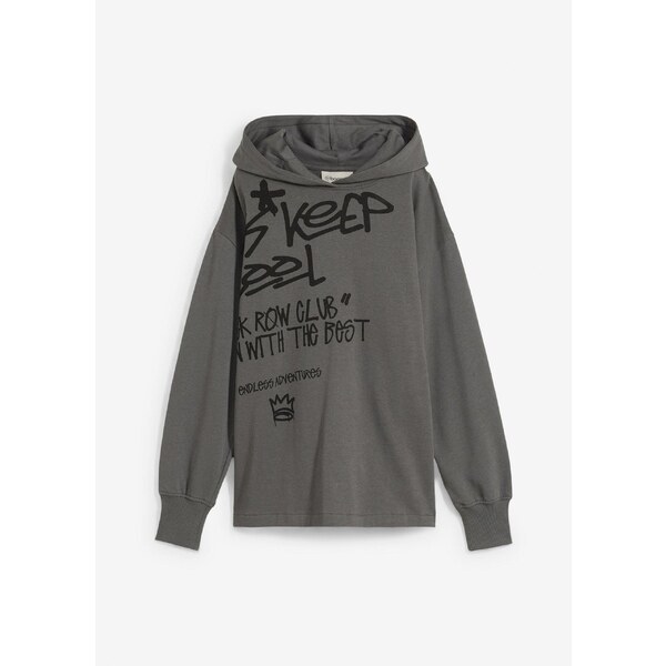 bonprix Mikina s graffiti potlačou, z čistej bio bavlny, farba šedá 64922204