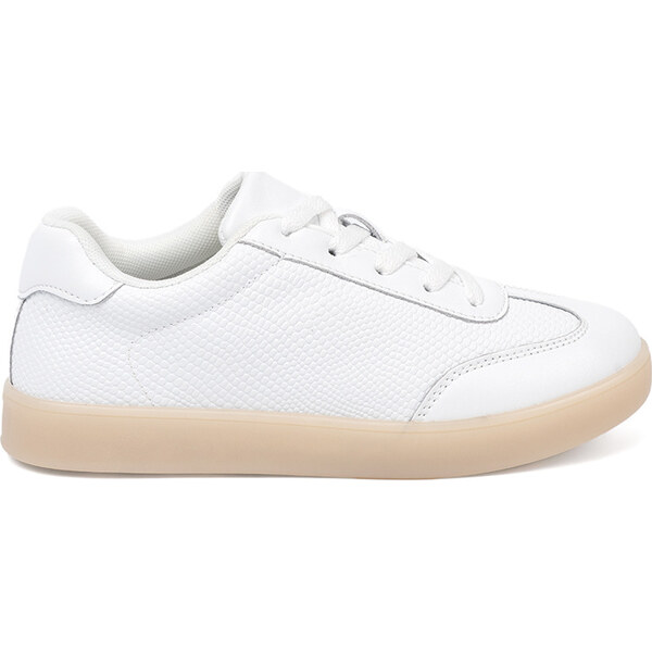 BASIC Biele dámske kožené sneakersy SP-118W 64936399