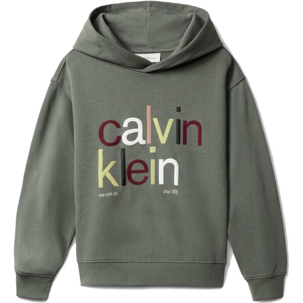 Calvin Klein Mikina nefritová / vínovo červená / čierna / biela 64927436