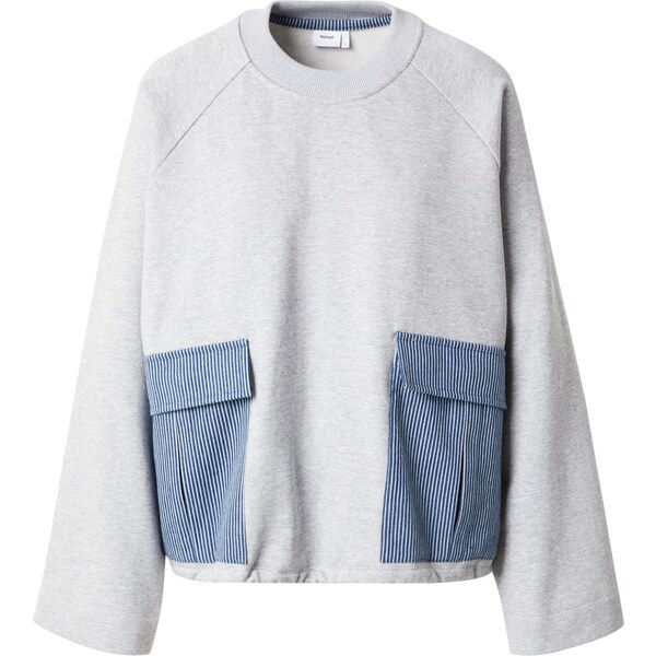 NÜMPH Mikina NUZHELLY modrá denim / svetlosivá / biela 65887210