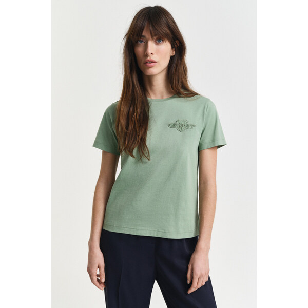 TRIČKO GANT REG TONAL SHIELD SS T-SHIRT KALAMATA GREEN 64936551