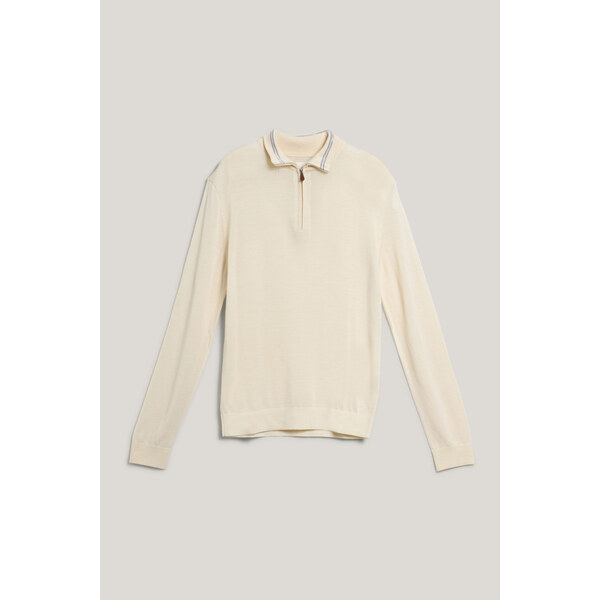 SVETER GANT EXTRAFINE MERINO WOOL HALF ZIP IVORY WHITE 64936570