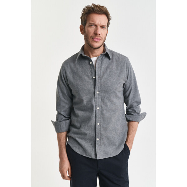 KOŠEĽA GANT REG FLANNEL MELANGE SHIRT DARK GREY MELANGE 64936706
