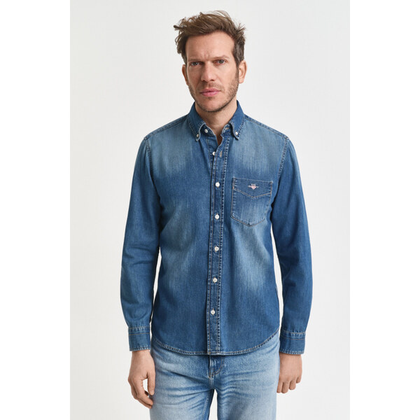 KOŠEĽA GANT REG DENIM SHIRT MID BLUE WORN IN 64936699