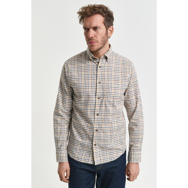 KOŠEĽA GANT REG TWILL CHECK SHIRT MAHOGANY BROWN 64936705