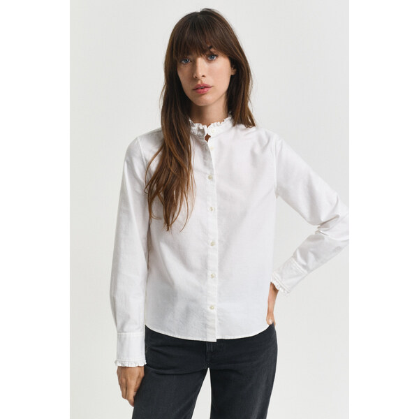 BLÚZKA GANT REG CLASSIC OXFORD FRILL BLOUSE WHITE 64936751