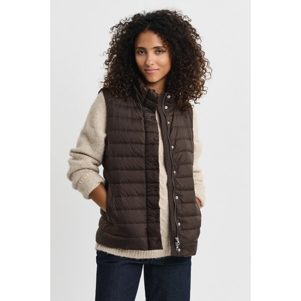 VESTA GANT LIGHT DOWN VEST DEEP BROWN 64936762