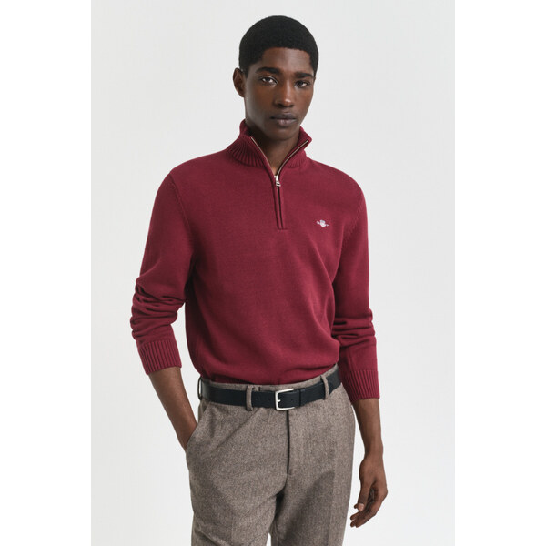 SVETER GANT CASUAL COTTON HALF ZIP PLUMPED RED 64936795