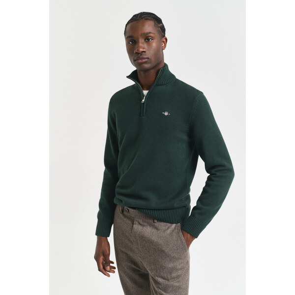 SVETER GANT CASUAL COTTON HALF ZIP TARTAN GREEN 64936796