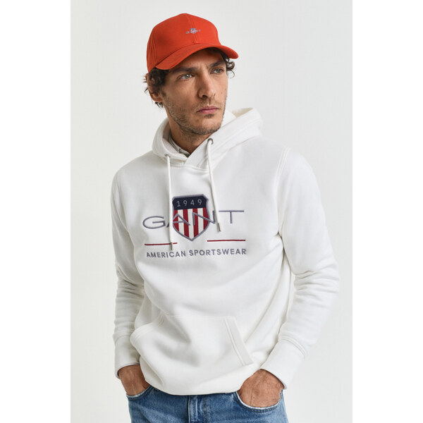 MIKINA GANT REG ARCHIVE SHIELD HOODIE EGGSHELL 64936672