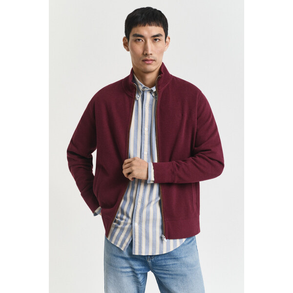 MIKINA GANT SACKER RIB FULL ZIP CARDIGAN WINTER WINE 64936667