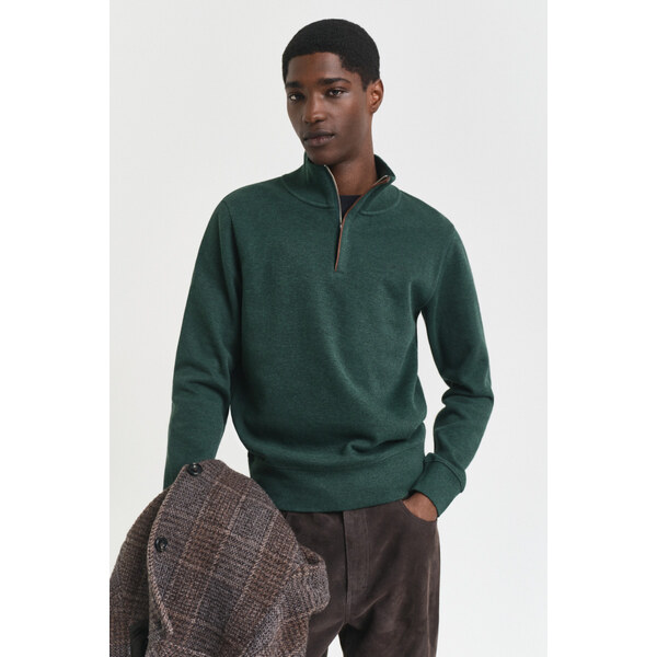 MIKINA GANT SACKER RIB HALF ZIP TARTAN GREEN 64936682