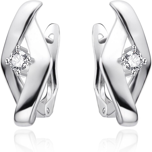 Agato Moderné strieborné náušnice so zirkónom AGT-E253FW 66593269