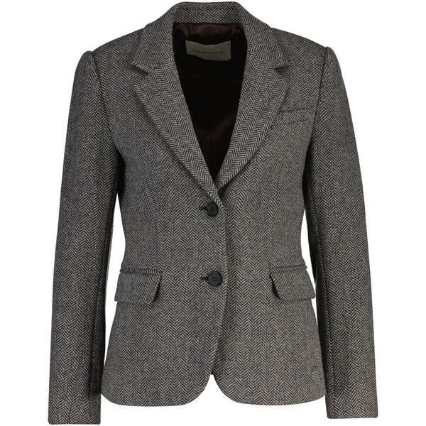 SAKO GANT SLIM WOOL BLEND HERRINGBONE BLAZER DARK GREY MELANGE 64936765